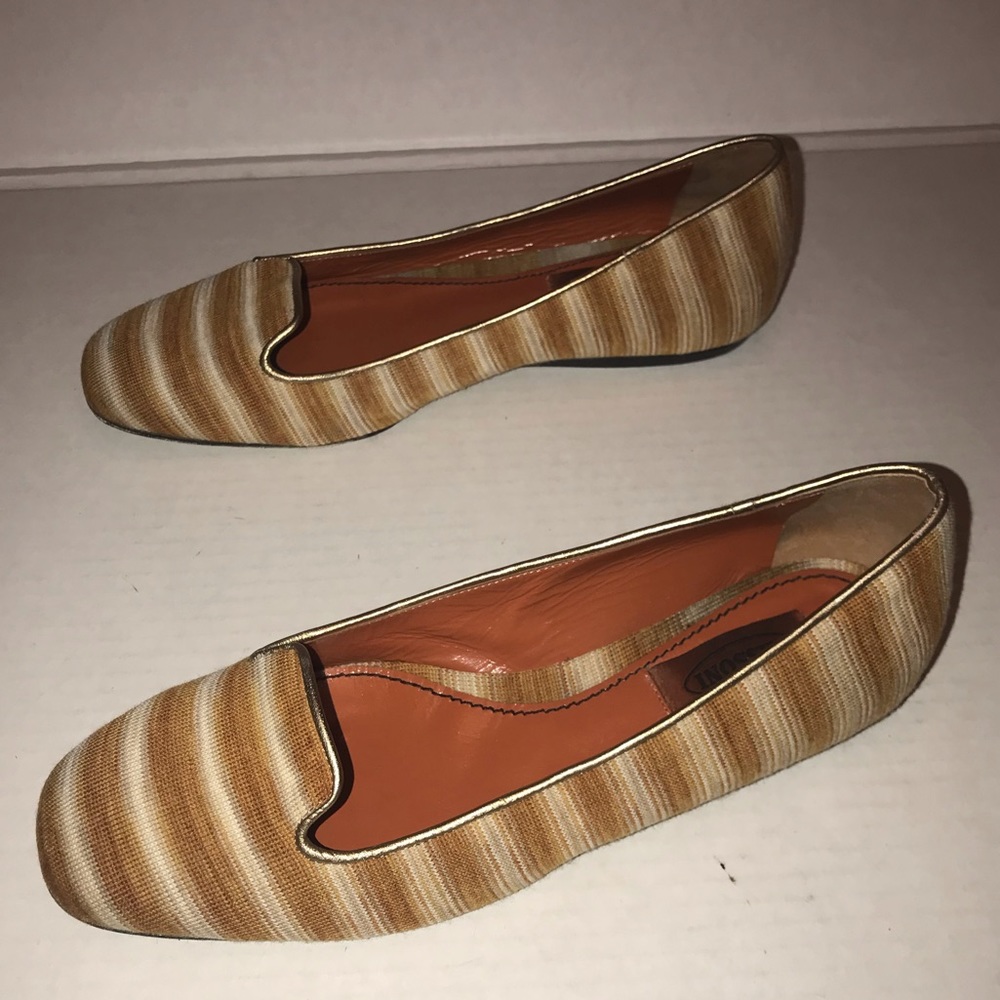 Missoni Couture Rare Gold Striped Loafers Flats